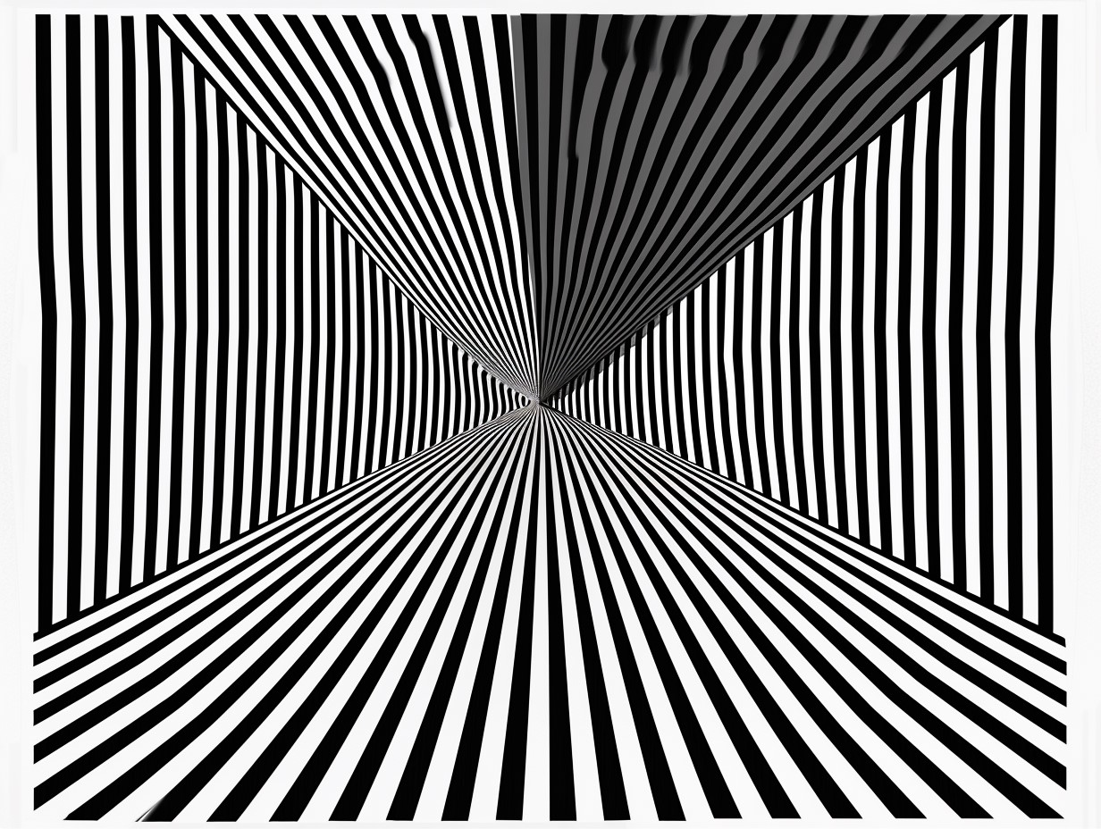 Exemple visuel de l'illusion de Titchener où des lignes parallèles paraissent déviées à cause de segments inclinés