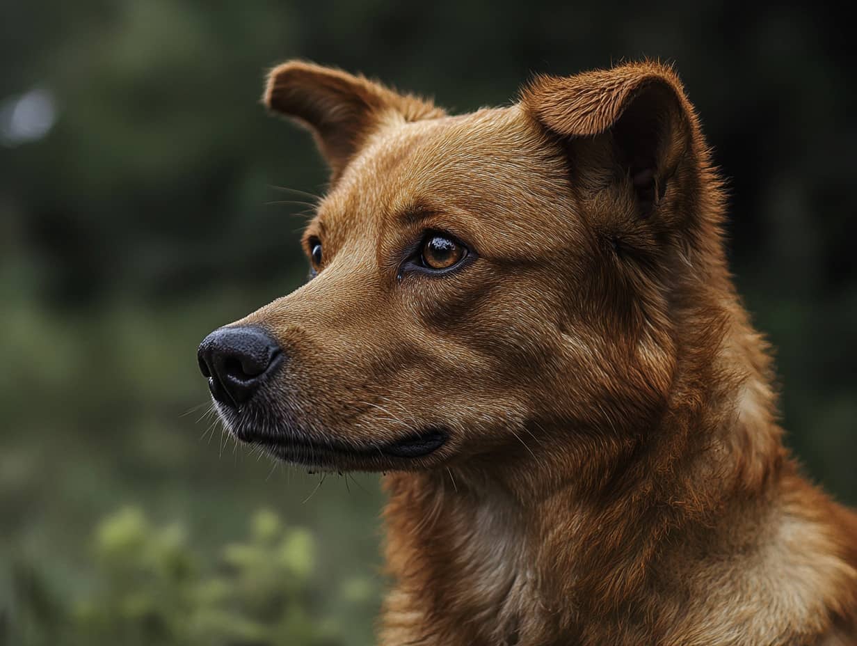 Chien jouant avec une balle dans un parc