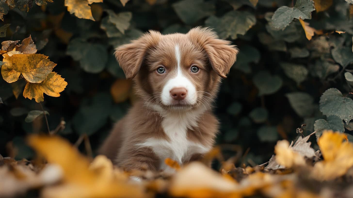 Chien avec un pelage noir lustré, regardant au loin