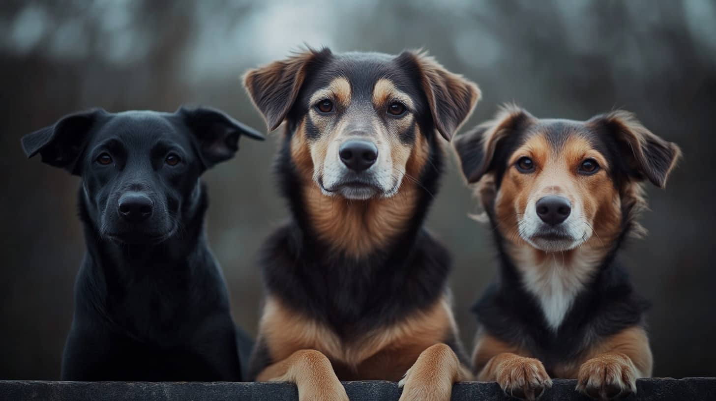 Chien noir et blanc avec une médaille en forme de cœur