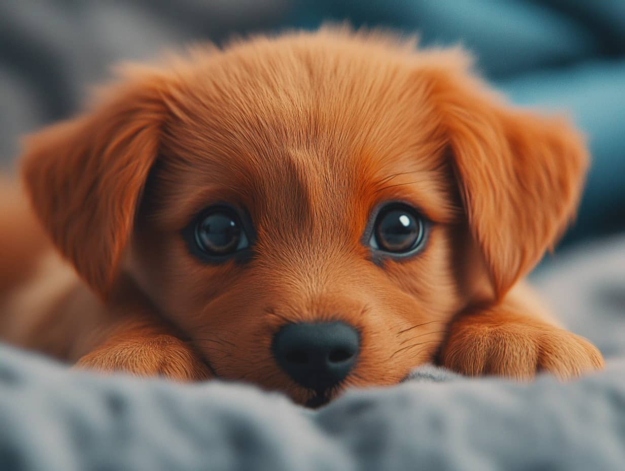 Chien regardant un marchand dans la rue avec curiosité