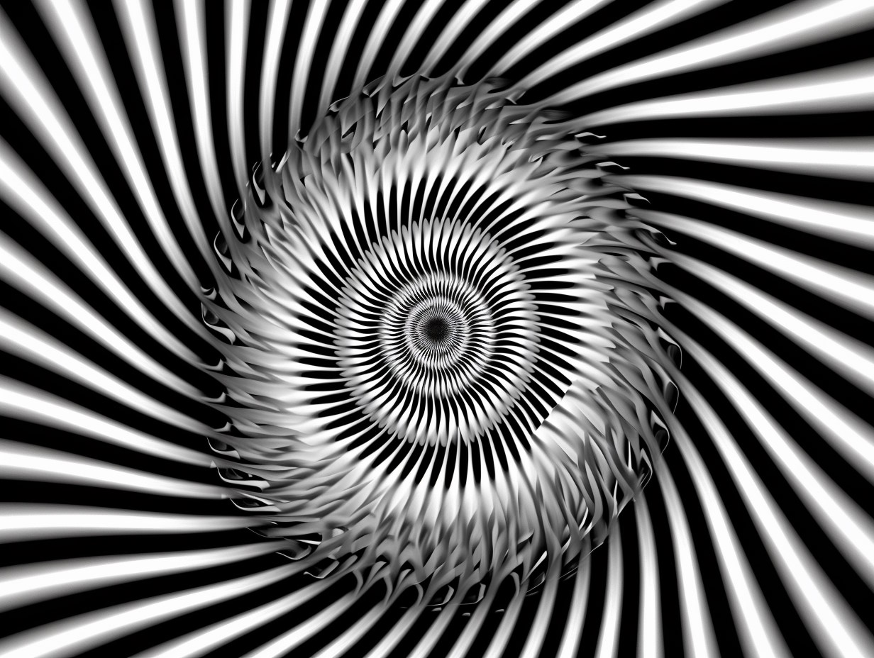 Image représentant l'illusion de Hering avec des lignes droites paraissant courbes à cause des lignes radiales environnantes