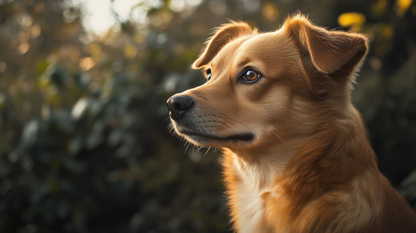 Chiot observant un groupe d'oiseaux dans le ciel