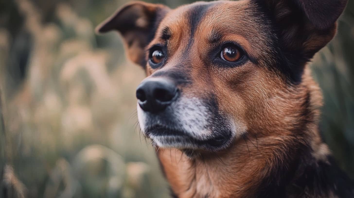 Chien allongé à côté de livres, curieux de leur contenu