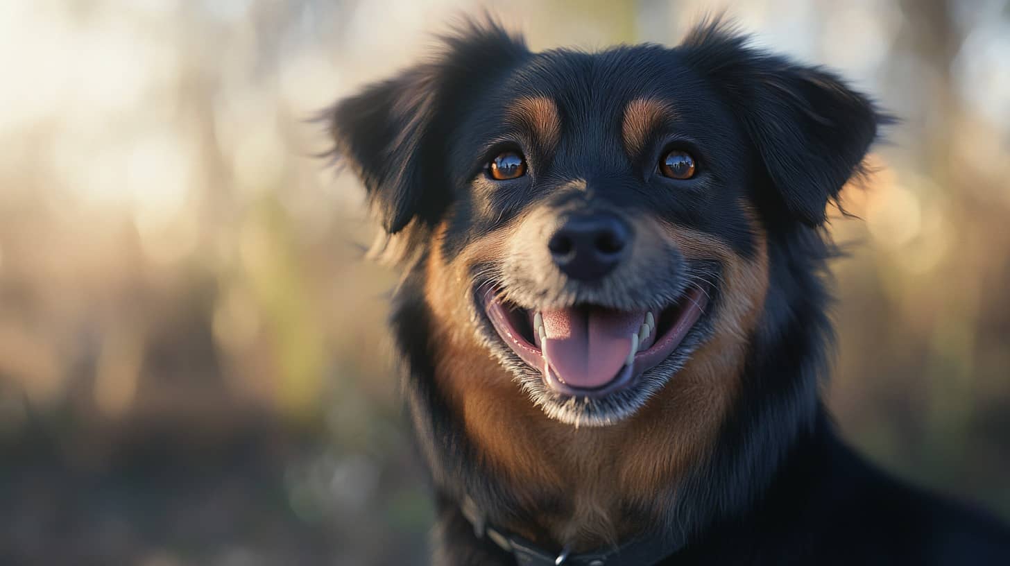 Chiot explorant une grande pièce, attiré par un jouet coloré