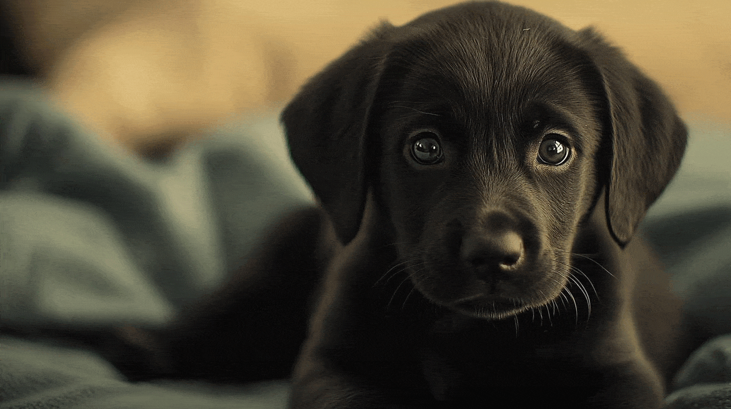 Chiot se léchant les pattes après une longue promenade