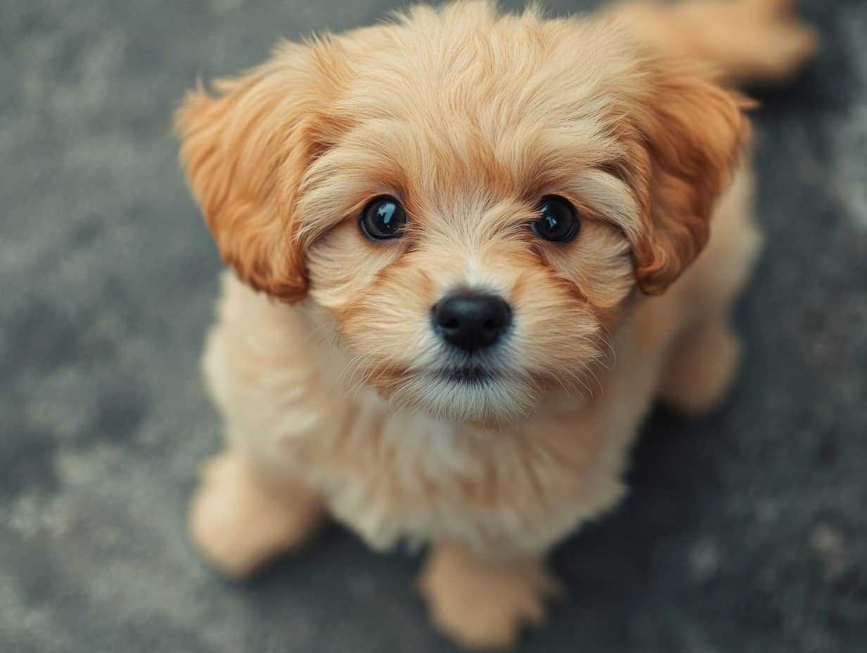 Chien explorant un nouveau jardin avec enthousiasme