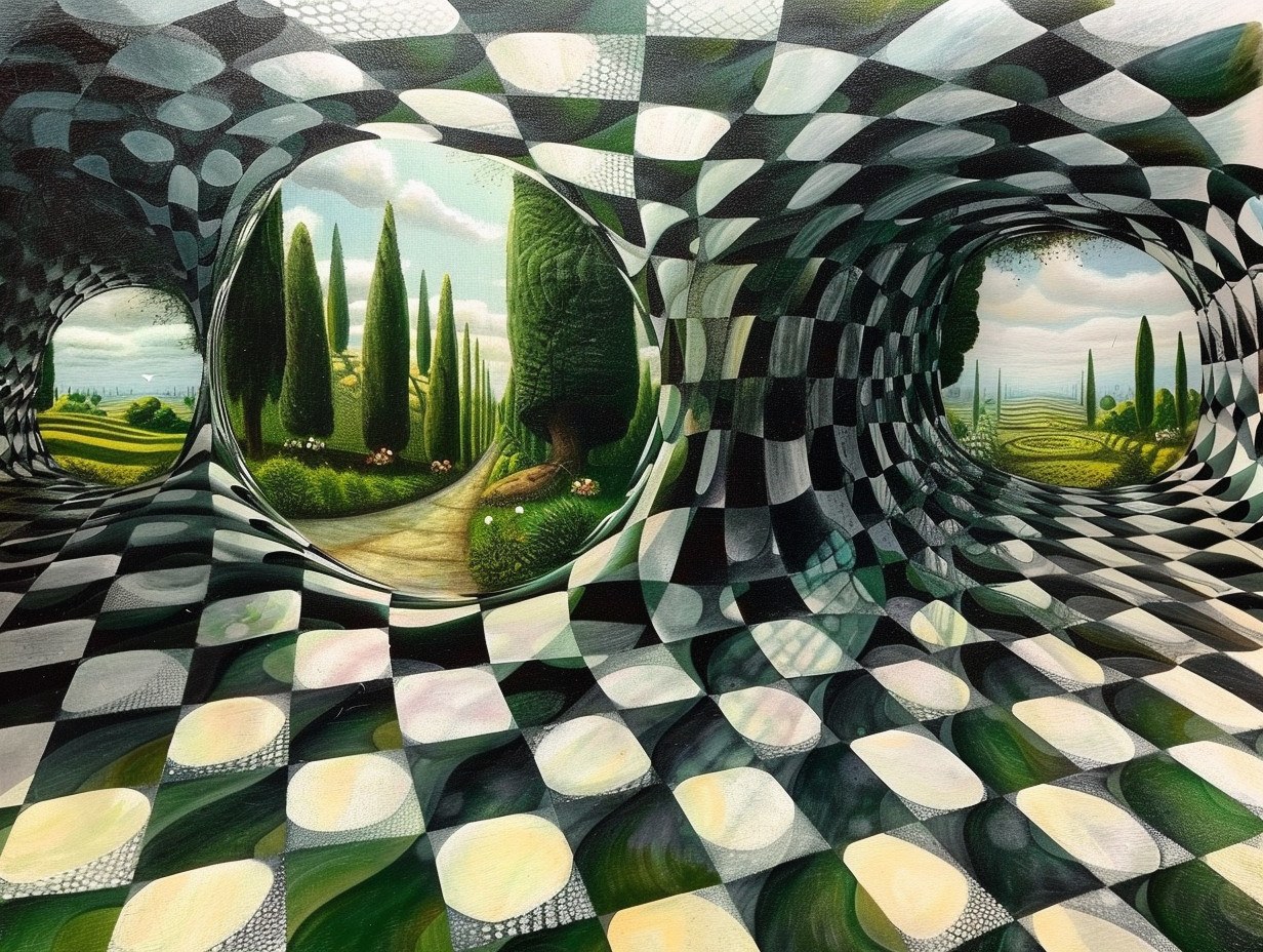 Exemple visuel de l'illusion de Beck montrant des motifs créant l'illusion de transparence ou de superposition