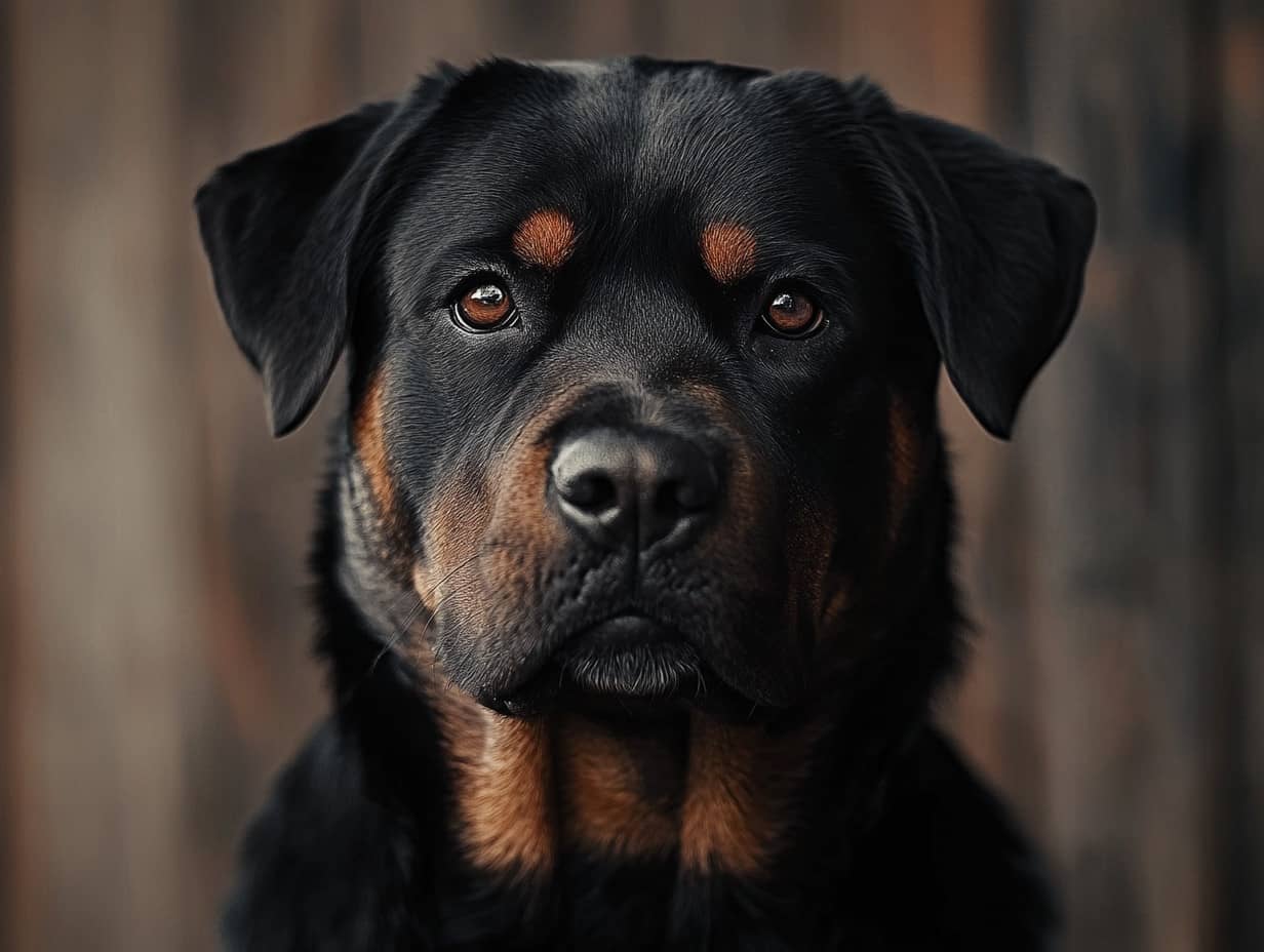 Chiot aux yeux vifs regardant droit vers l'objectif