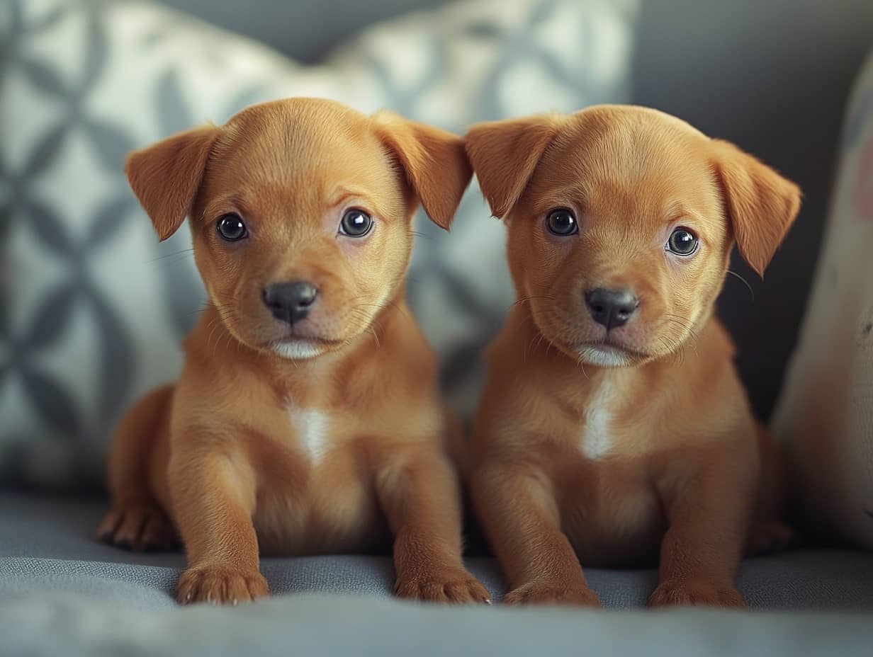 Chiot endormi après une longue journée de jeu