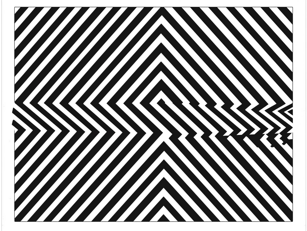 Illustration de l'illusion de Müller-Lyer avec des lignes et des flèches inversées