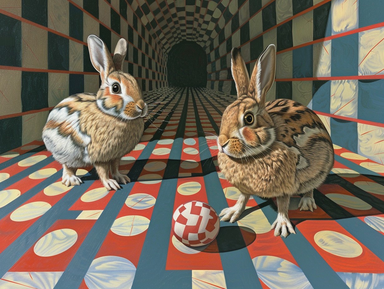 Exemple de bistabilité perceptive montrant une image pouvant être interprétée de deux manières différentes, similaire à l'illusion du canard-lapin