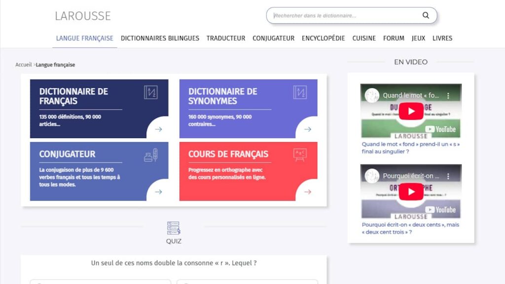 larousse dictionnaire en ligne