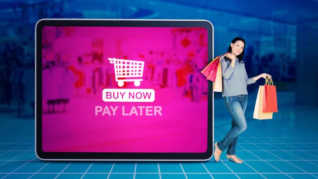 buy now pay later shopping femme