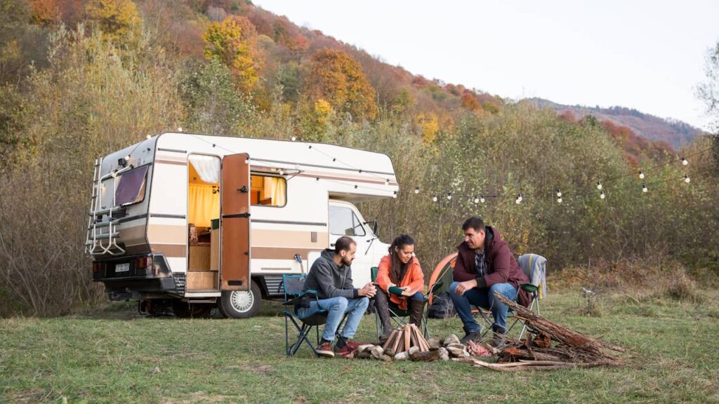 camping car soiree feu de bois