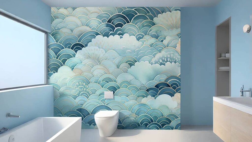 papier peint panoramique salle de bain